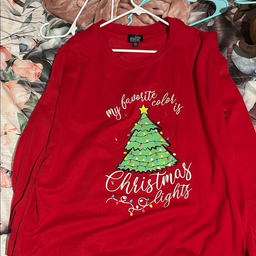Red Christmas Lights Graphic Sweatshirt